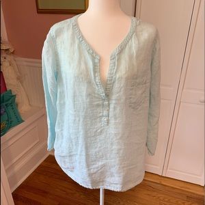 Lilly Pulitzer Linen Top Light Blue / Aqua Sz XL
